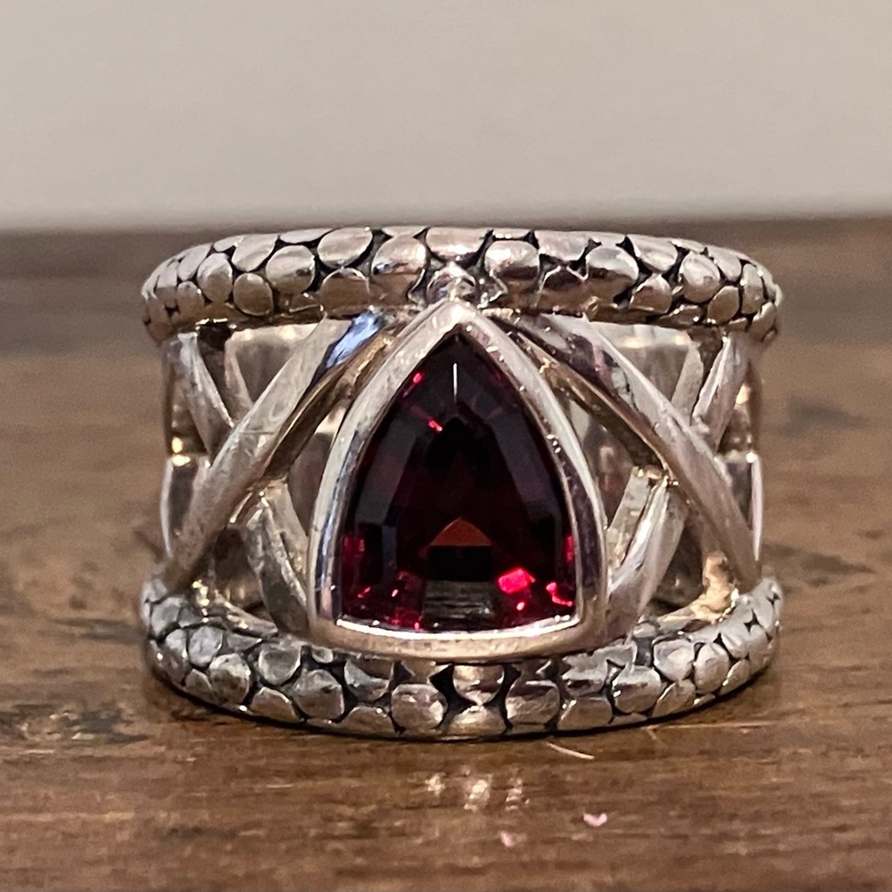 Michael Dawkins Sterling Silver Garnet Ring
